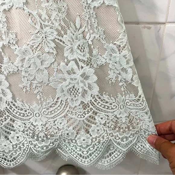 Victoria’s Secret XS Green Babydoll Y2K Coquette Mini Fairy Lace Mini Dress - Picture 5 of 13